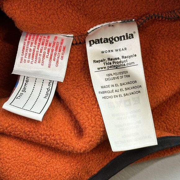 Patagonia Synchilla Snap T Jacket Boys Large Orange Gray 1/4 Snap Fleece 65572 - Picture 7 of 15